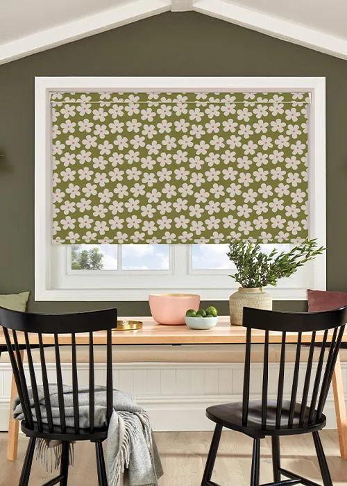Roller Blinds - Daisy Khaki - Rainbow Blinds Glasgow
