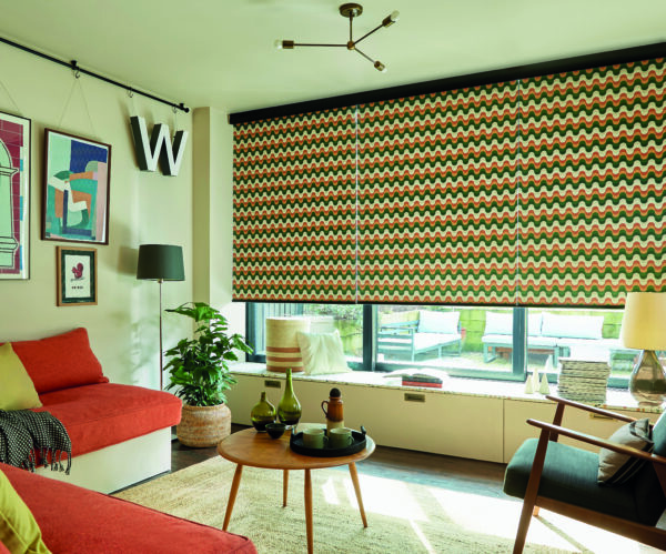 Senses Roller Blinds | Paradox Ginger with Black Facia | Rainbow Blinds Glasgow